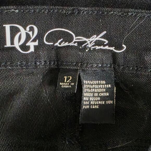 DG2 Diane Gilman Black Embroidered Jeans Size 12 - Picture 6 of 8